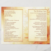 Programme de mariage des feuilles d'automne rouge (Dos)