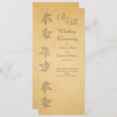 PROGRAMME DE MARIAGE DES FEUILLES D'AUTOMNE vintag (Devant / Derrière)