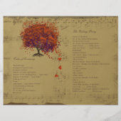 Programme de mariage des feuilles de coeur orange  (Dos)