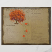 Programme de mariage des feuilles de coeur orange (Dos)