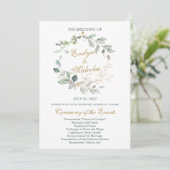 Programme de mariage des feuilles de couleur verte (Debout devant)