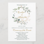 Programme de mariage des feuilles de couleur verte (Devant)