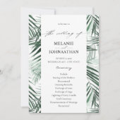 Programme de mariage des Feuilles de palme tropica (Devant)