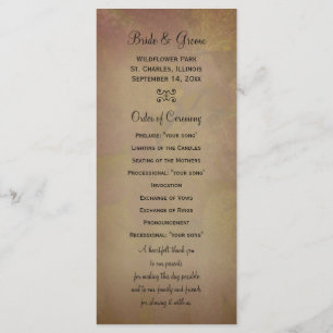 Programme de mariage des Feuilles d'érable coloré