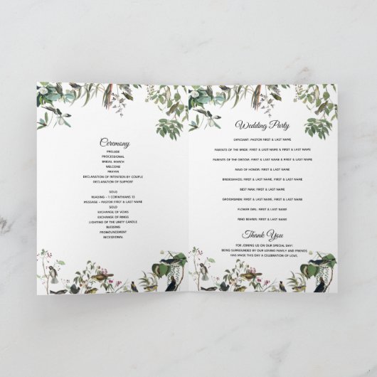 Programme de mariage des Feuilles Eucalyptus Ordre (Intérieur)
