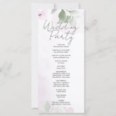 Programme de mariage des Feuilles verts et des fle (Dos)