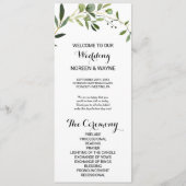 Programme de mariage des Feuilles verts tropicaux (Devant)