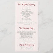 programme de mariage des fleurs d'aquarelle de Bou (Dos)