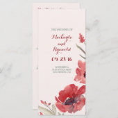 programme de mariage des fleurs d'aquarelle de Bou (Devant / Derrière)