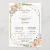 Programme de mariage des fleurs d'aquarelle géomét (Dos)