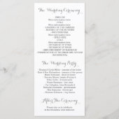 programme de mariage des fleurs d'aquarelle romant (Dos)