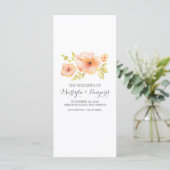 programme de mariage des fleurs d'aquarelle romant (Debout devant)