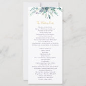 Programme de mariage des fleurs d'aquarelle violet (Dos)