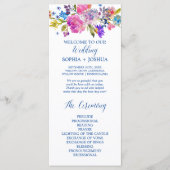 Programme de mariage des fleurs d'aquarelle violet (Devant)