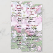 Programme de mariage des fleurs de cornouiller ros (Devant / Derrière)