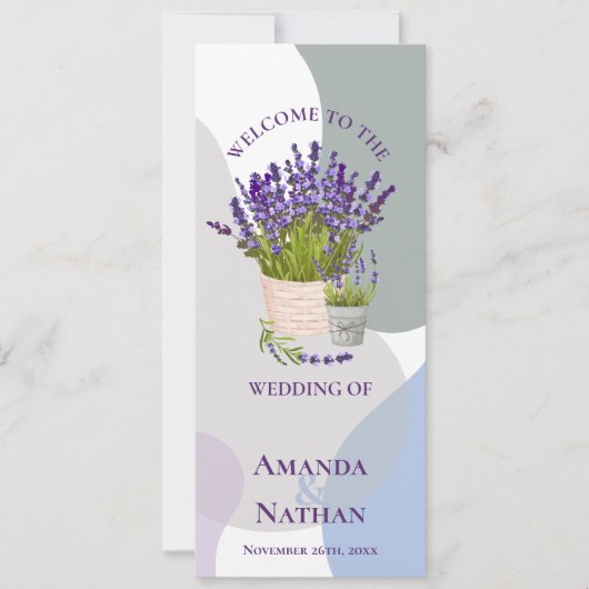 Programme de mariage des Fleurs de Lavande Plutôt  (Devant)