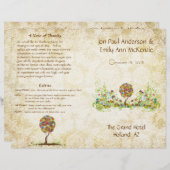 Programme de mariage des fleurs musicales (Devant / Derrière)