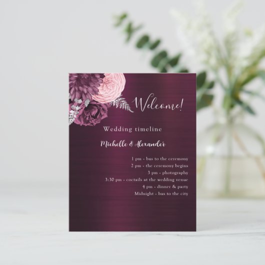 Programme de mariage des fleurs roses de Bourgogne (Debout devant)