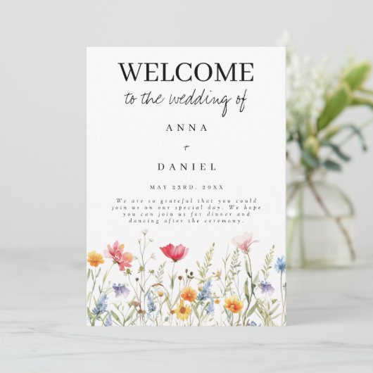 Programme de mariage des fleurs sauvages (Debout devant)