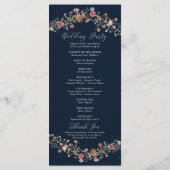 Programme de mariage des Fleurs sauvages bleus de (Dos)
