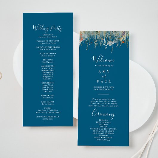 Programme de mariage des Fleurs sauvages de la Mar