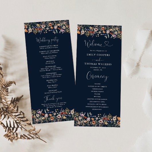 Programme de mariage des Fleurs sauvages minuscule
