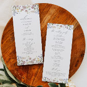 Programme de mariage des fleurs sauvages Ordre flo
