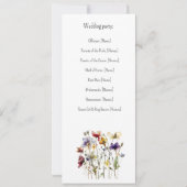 Programme de mariage des fleurs sauvages, personna (Dos)