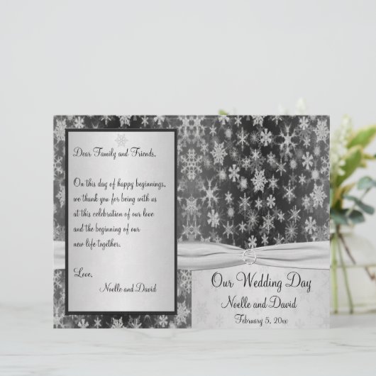 Programme de mariage des flocons de neige noirs et (Debout devant)