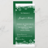 Programme de mariage des flocons de neige verts et (Devant / Derrière)