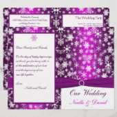 Programme de mariage des flocons de neige violet e (Devant / Derrière)
