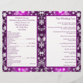 Programme de mariage des flocons de neige violet e (Dos)