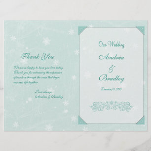 Programme de mariage des flocons d'hiver