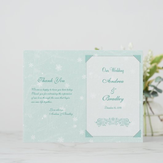 Programme de mariage des flocons d'hiver (Debout devant)