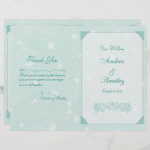 Programme de mariage des flocons d'hiver (Devant / Derrière)