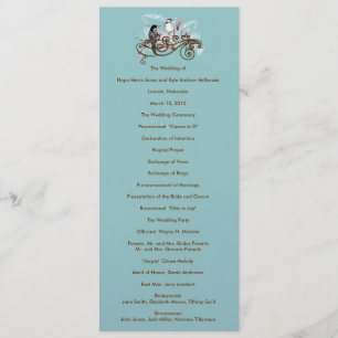 Programme de mariage des Inséparables vintages