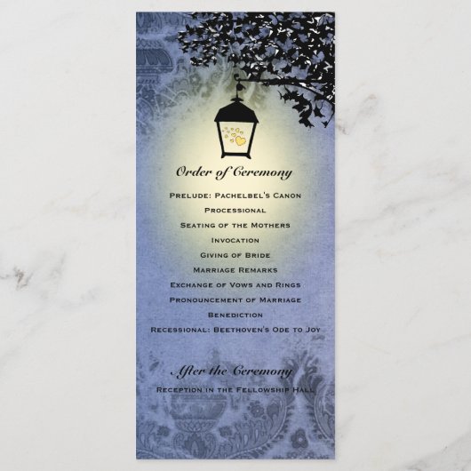 Programme de mariage des lampes de rue à lanterne  (Dos)