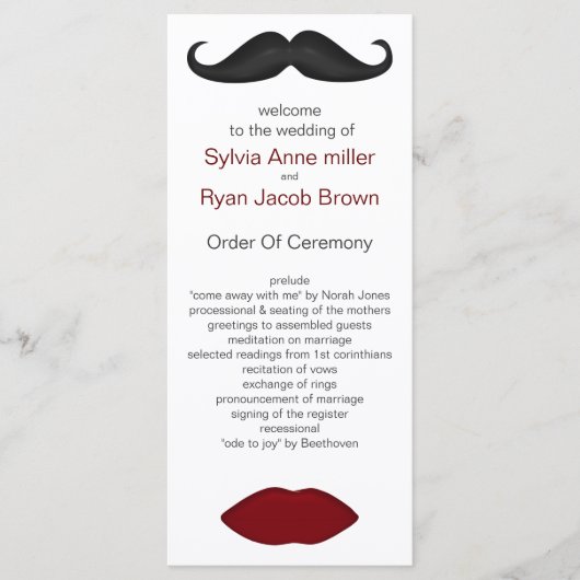 programme de mariage des lèvres et moustache mod (Devant)