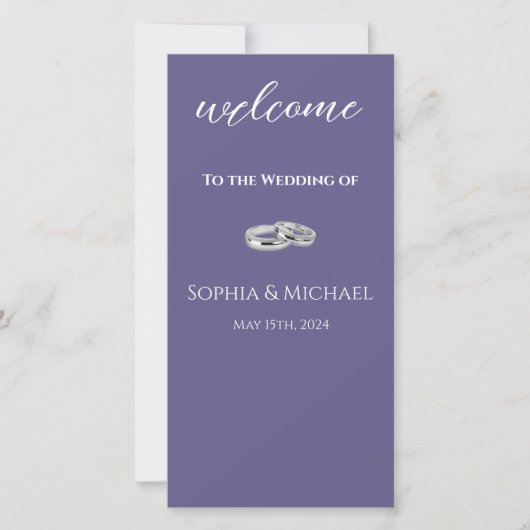 Programme de mariage des Mariages violets et blanc (Devant)
