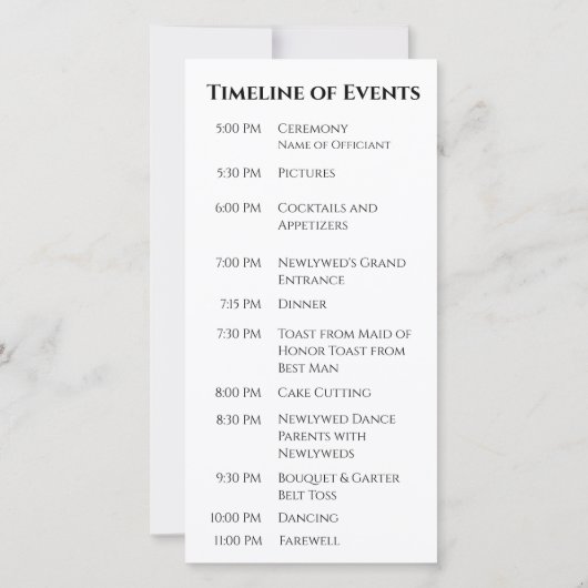 Programme de mariage des Noirs et des Anneaux de M (Dos)