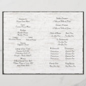 Programme de mariage des oiseaux sculptés (Dos)