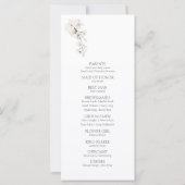 Programme de mariage des orchidées blanches vertes (Dos)