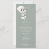 Programme de mariage des orchidées blanches vertes (Devant)