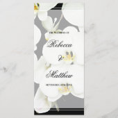 Programme de mariage des orchidées noires et blanc (Devant)