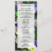 Programme de mariage des Pansies (Dos)