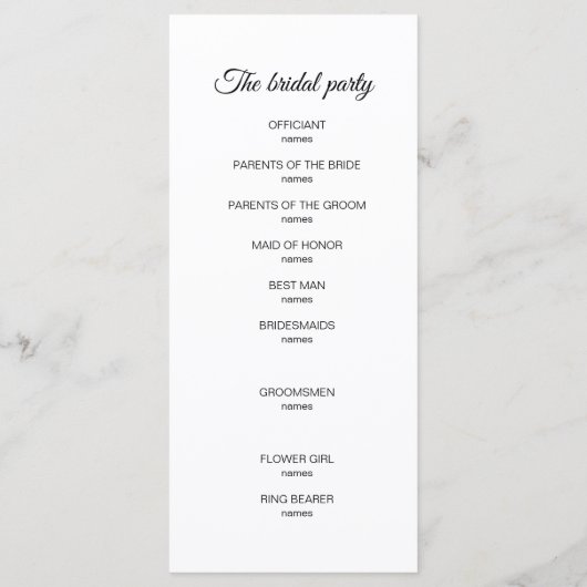 Programme de mariage des papillons d'aquarelle ble (Dos)