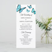 Programme de mariage des papillons d'aquarelle ble (Debout devant)