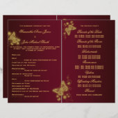 Programme de mariage des papillons en or de Bourgo (Devant / Derrière)