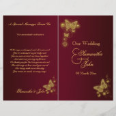 Programme de mariage des papillons en or de Bourgo (Dos)