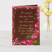 Programme de mariage des papillons floraux rose ru (Fleur jaune)